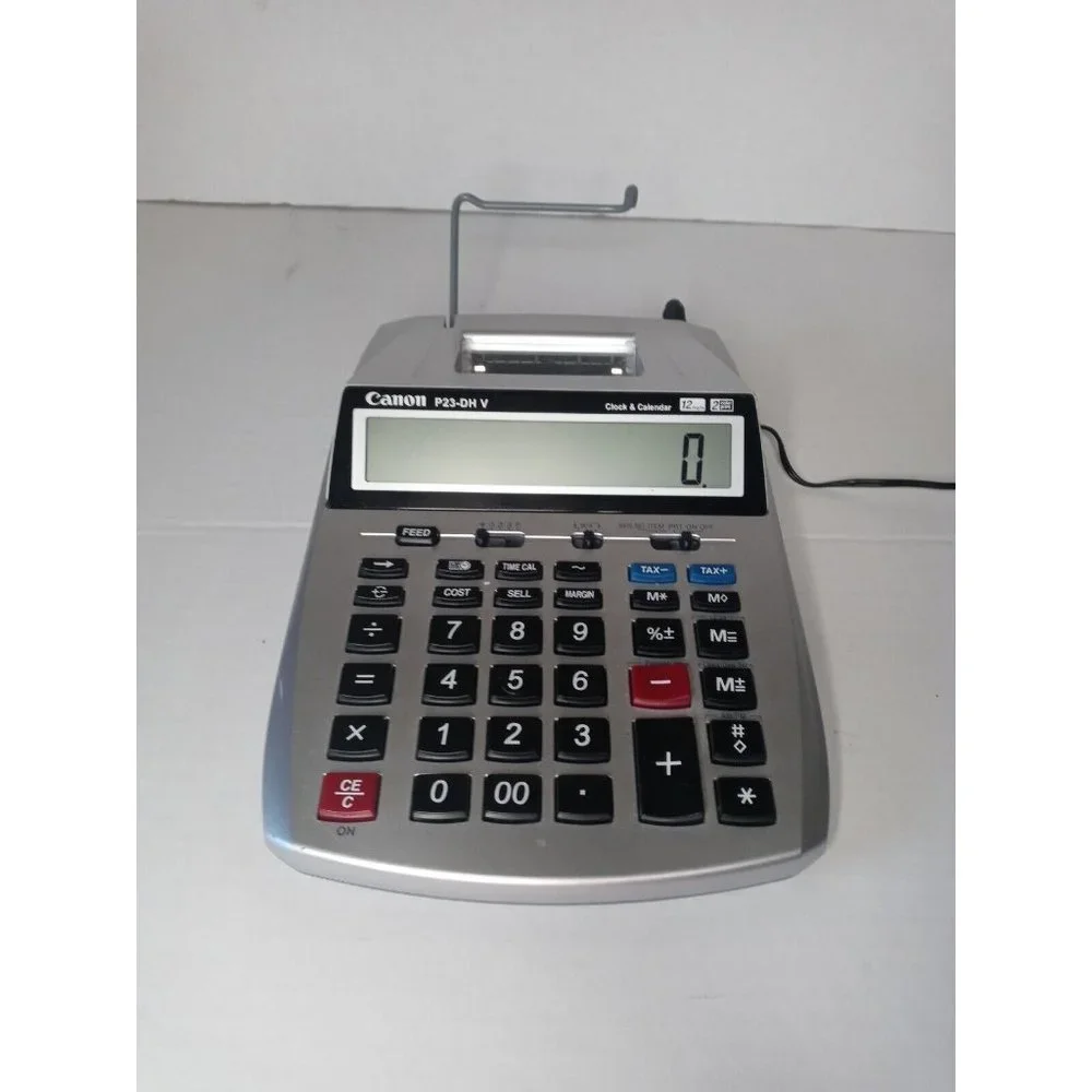 Canon P23-DH V Mini Desktop 2 Color Printing Calculator 12 Digits XL Display